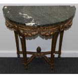 A 19th Century Italian Giltwood Pier Table, of Neo-Classical design and semi-circular form, with a