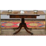 A Mahogany Dropleaf Sofa Table, circa 1820/30, with two real and two sham drawers, raised on a