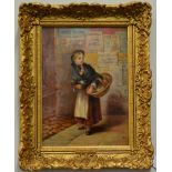 Henry Towneley Green RI (1836-1899) Flower seller Initialled and dated 1873, oil on board, 29.5cm by