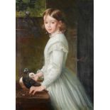 Circle of Mary Lemon Waller (1850-1931) Portrait of a young girl, three-quarter length, standing