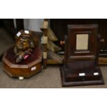 A Victorian Mahogany Swing Toilet Mirror, with rectangular plate, the base with frieze drawer,