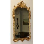 A George II Giltwood and Gesso Pier Glass, 2nd quarter 18th century, the mercury mirror plate within