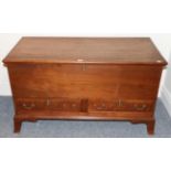 A Late George III Mahogany and Pine Lined Chest, early 19th century, with hinged lid enclosing a
