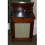 A Regency Mahogany Side Cabinet, early 19th century, the superstructure with pierced brass gallery