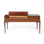 A George III Mahogany and Satinwood Square Piano, by John Broadwood & Son, London, dated 1799,