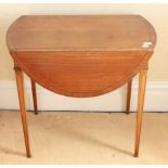 A George III Style Satinwood and Boxwood Strung Pembroke Table, early 20th century, with two rounded