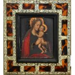 Follower of Hans Membling (1430-1494) Madonna and Child Oil on panel, contained in an incised bone