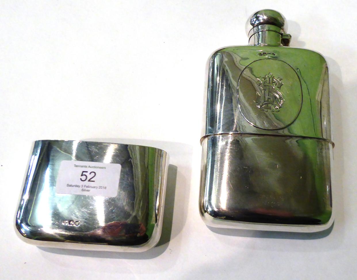 A Large Edwardian Silver Hip Flask, Colen Hewer Cheshire, Chester 1902, with bayonet fitting - Image 3 of 6