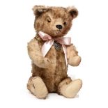 Circa 1930s Possibly German Dual Plush Jointed Teddy Bear, in a natural and beige tipped colour