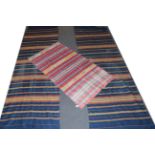 Indigo Blue Striped Asian Length of Fabric, 318cm by 94cm, Another Similar, 318cm by 94cm, Another