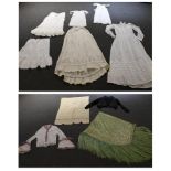 Assorted Late 19th Century and Later Costume and Textiles, including white cotton baby gown,