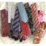 Thirty Two Mens Designer Silk Ties, in flamboyant colours and designs, including brands such as
