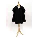 Alexander McQueen Black Cashmere Coat, with deep shawl collar and enclosed button fastening (