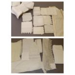 Assorted White Linen and Textiles, including white cotton baby gown and under dress with hand worked