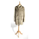A Grey Mink Ribbed Fur Jacket