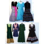 Assorted Circa 1970s Regamus London Evening Wear, including a full length dress, with black bodice