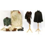 Assorted Late 19th/Early 20th Century Costume and Accessories, including a brown silk taffeta
