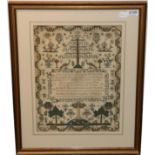 An Early 19th Century Sampler Worked by Matilda Shenstone, Aged 11 years, Dated 1832, finely