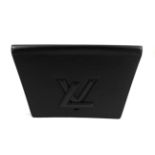 Louis Vuitton Black Epi Leather Twist Fasten Clutch Bag, with adjustable LV clasp locking the flap