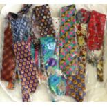 Thirty Men's Designer Silk Ties, in flamboyant colours and designs, including brands such as