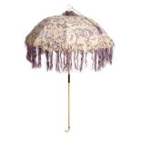 19th Century Ivory Parasol, carved with a greyhounds head with inset eyes and red collar, with