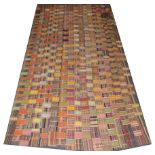 Early 20th Century Ghanian Kente Cloth, incorporating strips of striped and geometric designs in
