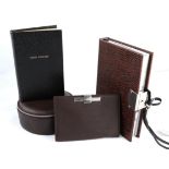 Smythson of Bond Street Brown Leather Bound Notebook, with lockable clasp and keys, 15cm by 20cm (