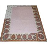 Provencal Quilted Coverlet, comprising of pieced printed cottons, with a central panel of pink