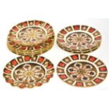 A set of six Royal Crown Derby Imari plates, 23cm in diameter; five side plates, 21.5cm in