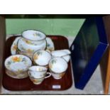 A Royal Albert Tea set and Wedgwood commemorative plate, boxed (qty)