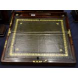 A 19th century mahogany and brass bound writing slope