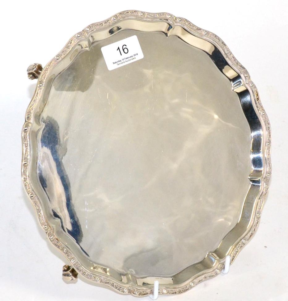 A silver salver, Birmingham 1964