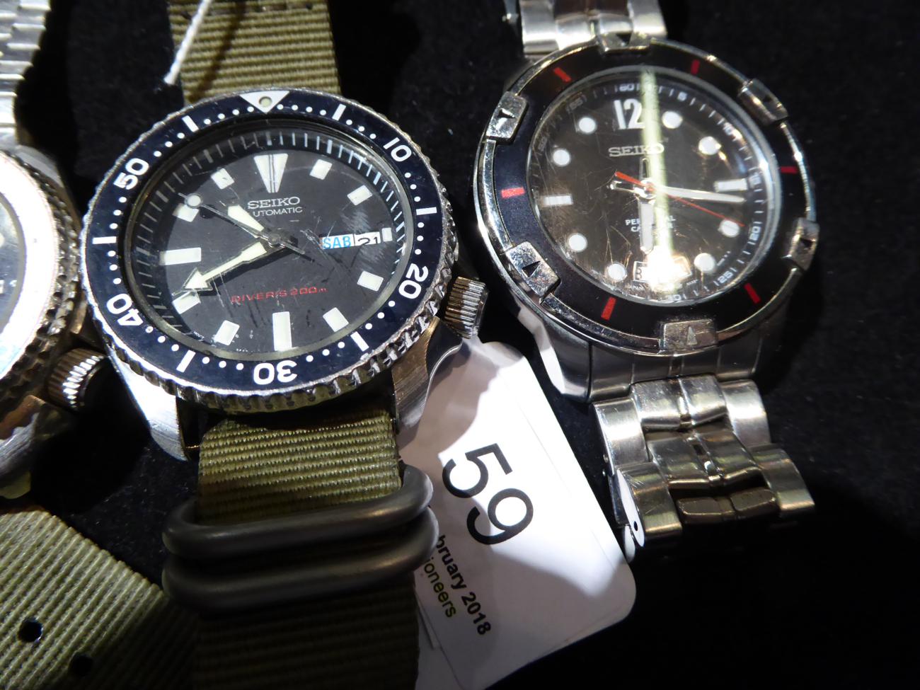 Three Seiko wristwatches, two with quartz movement and an automatic movement (3) - Image 2 of 4