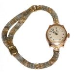 A lady's 9 carat gold wristwatch, signed Rolex