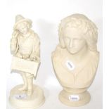 Two Parian ware figures