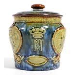 A Royal Doulton stoneware tobacco jar decorated with Lord Nelson