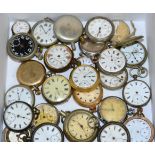 A quantity of pocket watches including two silver pocket watches; four pocket watches with cases