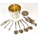 A silver cup and an assorted bag of silver etc