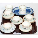 A small group of ceramics including two Victorian mugs, tea bowls and saucers, circa 1800 etc