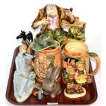 A Beswick horse, two Goebel figures, Capodimonte figure (a.f.) etc (12)