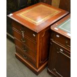 Reproduction filing cabinet with brown leather top