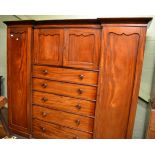 Victorian mahogany inverted breakfront wardrobe