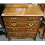 George III style mahogany four drawer straight fronted chest on splayed feet