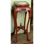 A Chinese marble inset plant stand