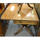 A George IV mahogany sofa table, second quarter 19th century, with two rounded drop leaves above one