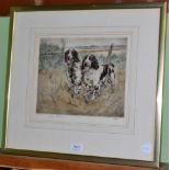 Henry Wilkinson, two Springer Spaniel dogs, limited edition etching 104/150, signed in pencil to the