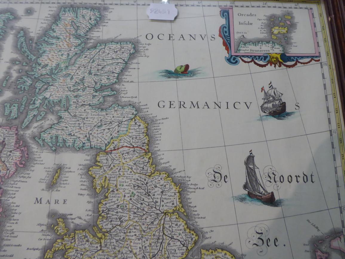 A map of the west Riding of Yorkshire, by Robert Morden; two further printed maps; two paintings - Image 5 of 5