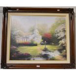 After Thomas Kinkade (American 1958-2012), limited edition canvas prints with hand embellished