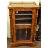 Good Victorian burr walnut music cabinet