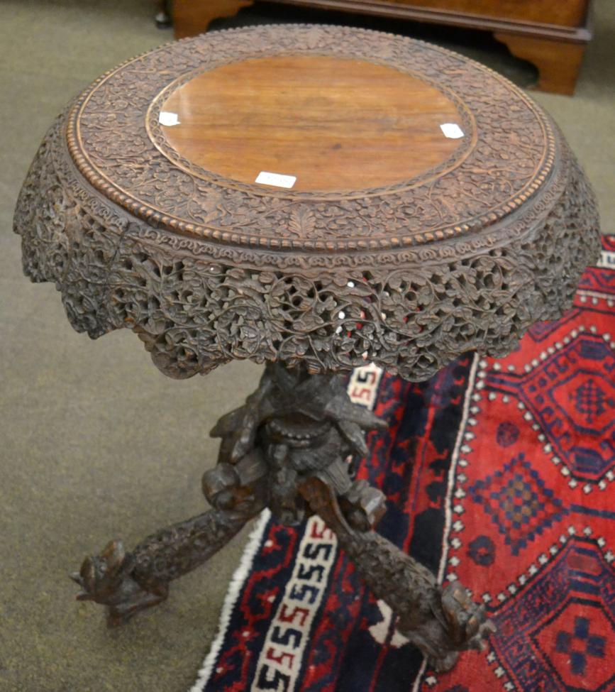 An Anglo-Indian circular topped table